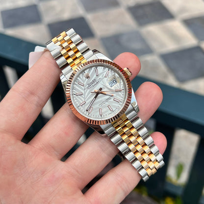 Rolex DateJust Replica Watch Palm Leaf Grey Dial GM Factory 36mm