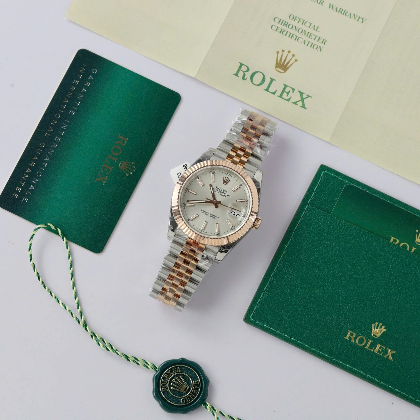 Rolex DateJust Replica Watch Rose Gold Wrapped Jubilee Strap GM Factory 41mm