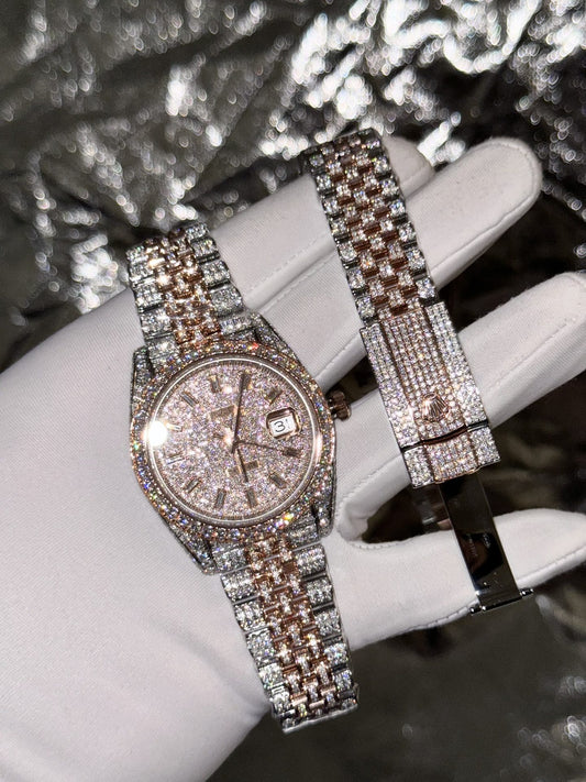 Rolex Replica Watch DateJust With Full Diamond Moissanite 41mm Clone