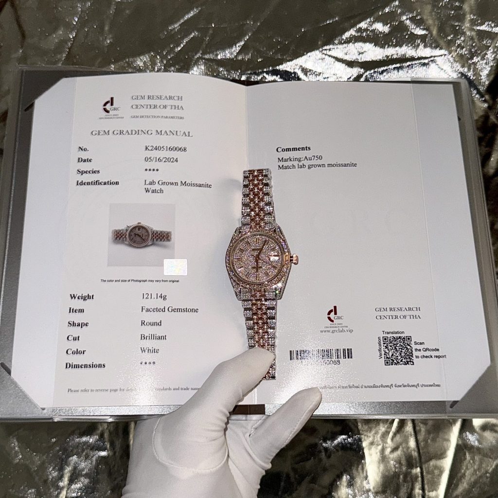 Rolex Replica Watch DateJust With Full Diamond Moissanite 41mm Clone