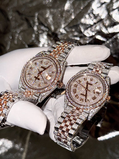 Rolex Replica Watch DateJust With Full Diamond Moissanite 41mm Clone