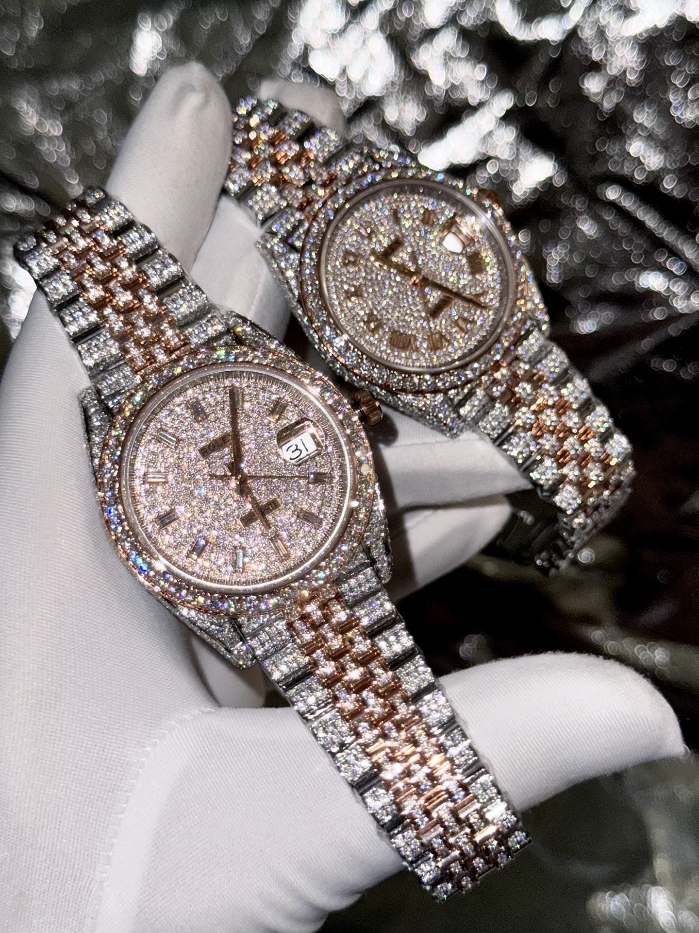 Rolex Replica Watch DateJust With Full Diamond Moissanite 41mm Clone