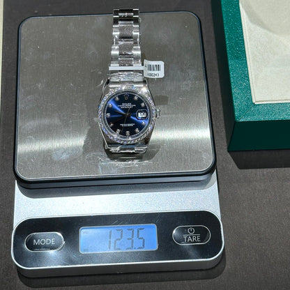Rolex DateJust Replica Watch With Moissanite Diamond Blue Dial Clean Factory 41mm