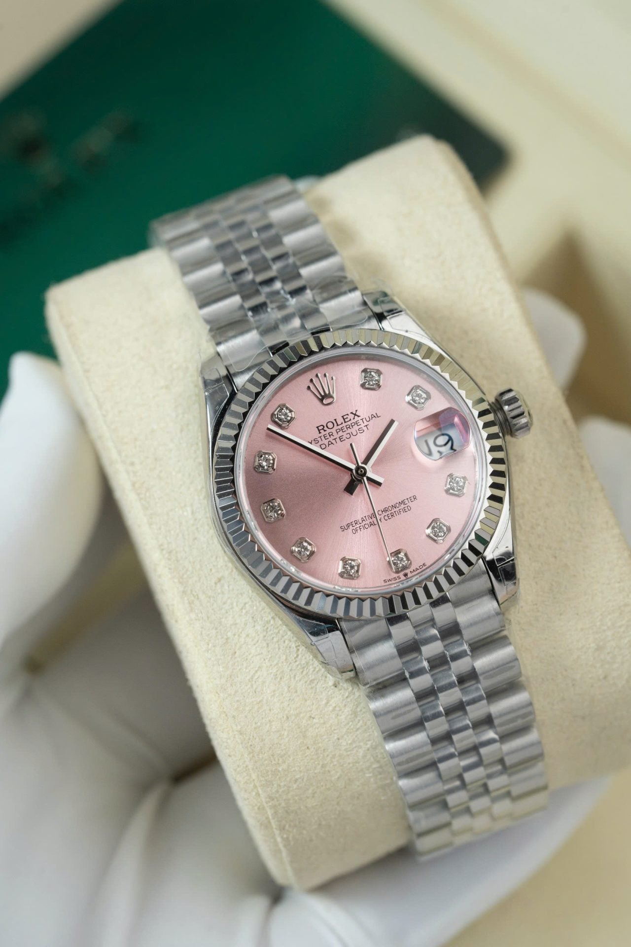 Rolex DateJust Lady Replica Watch Pink Dial Jubilee Strap 31mm Clone