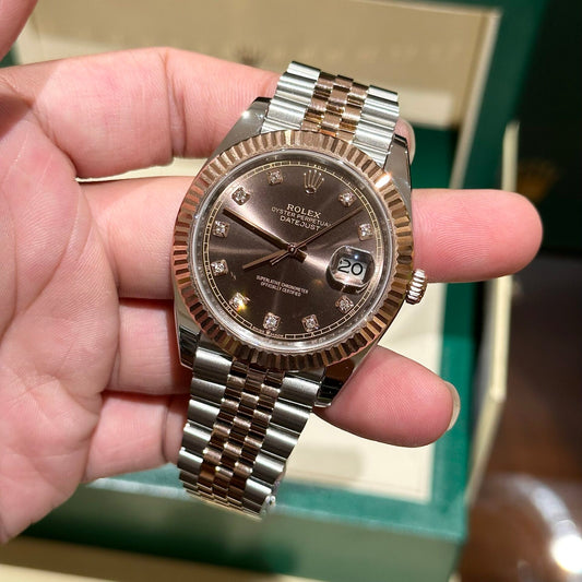 Rolex Replica Watch DateJust Chocolate Dial EW Factory 41mm