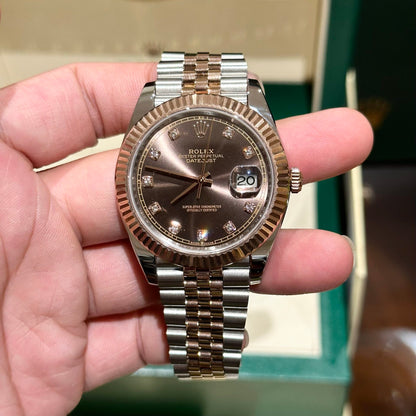 Rolex Replica Watch DateJust Chocolate Dial EW Factory 41mm