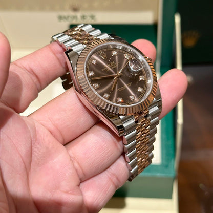 Rolex Replica Watch DateJust Chocolate Dial EW Factory 41mm