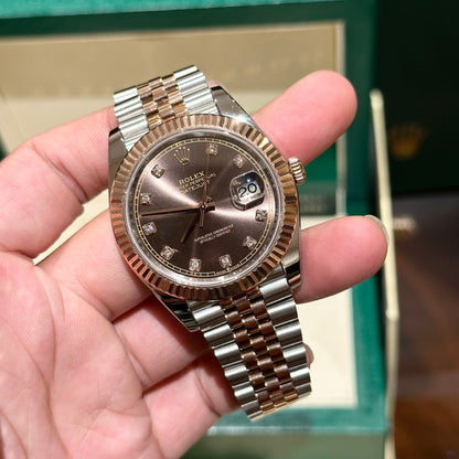 Rolex Replica Watch DateJust Chocolate Dial EW Factory 41mm