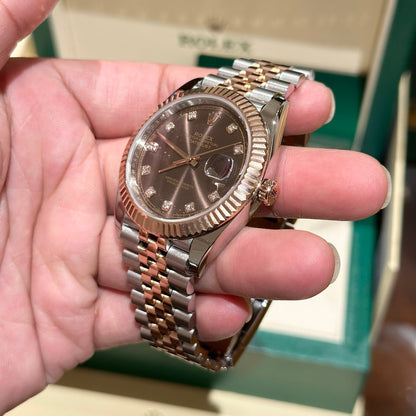 Rolex Replica Watch DateJust Chocolate Dial EW Factory 41mm