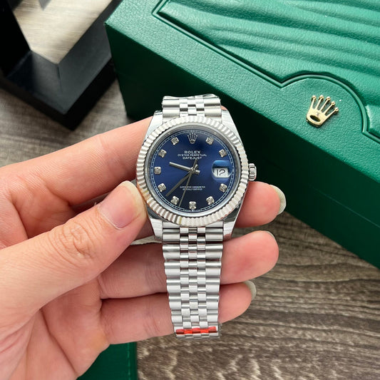 Rolex DateJust Replica Watch Blue Dial Jubilee Strap EW Factory 36mm