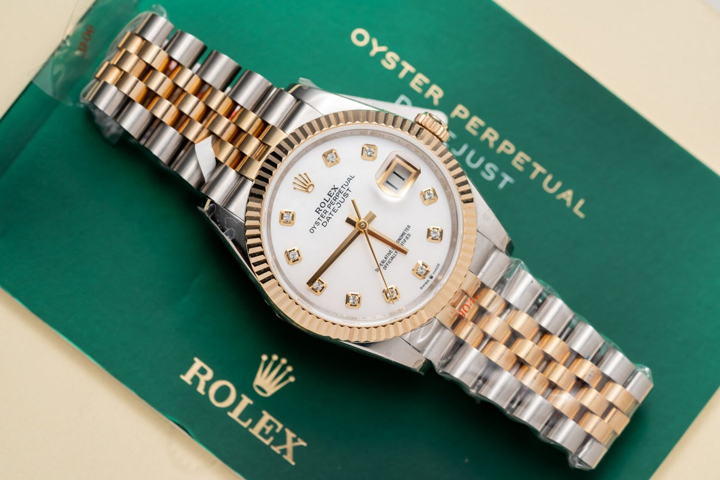 Rolex Best Replica Watch DateJust Mother Of Pearl Dial Gold Wrapped GM Factory 36mm