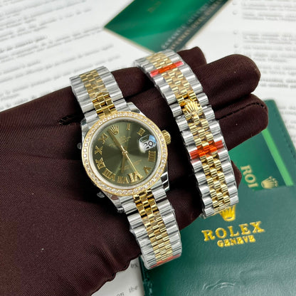 Rolex DateJust Women’s Replica Watch With Stone Bezel 31mm Clone