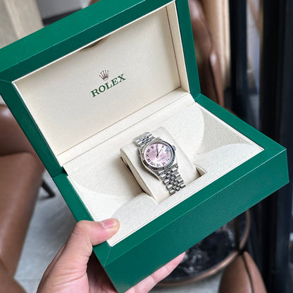 Rolex DateJust Pink Dial Replica Women’s Watch Roman Numerals EW Factory 31mm