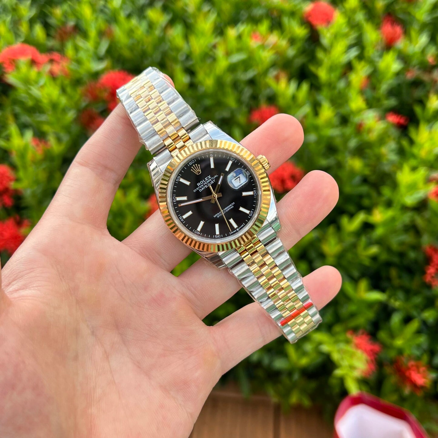 Rolex DateJust Replica 11 Watch Demi Black Dial EW Factory 41mm
