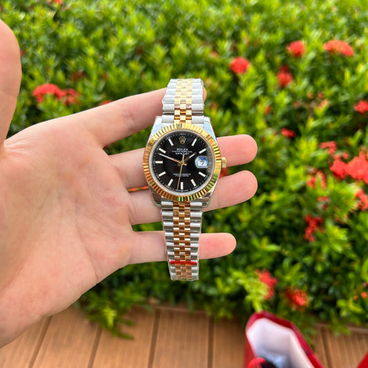 Rolex DateJust Replica 11 Watch Demi Black Dial EW Factory 41mm