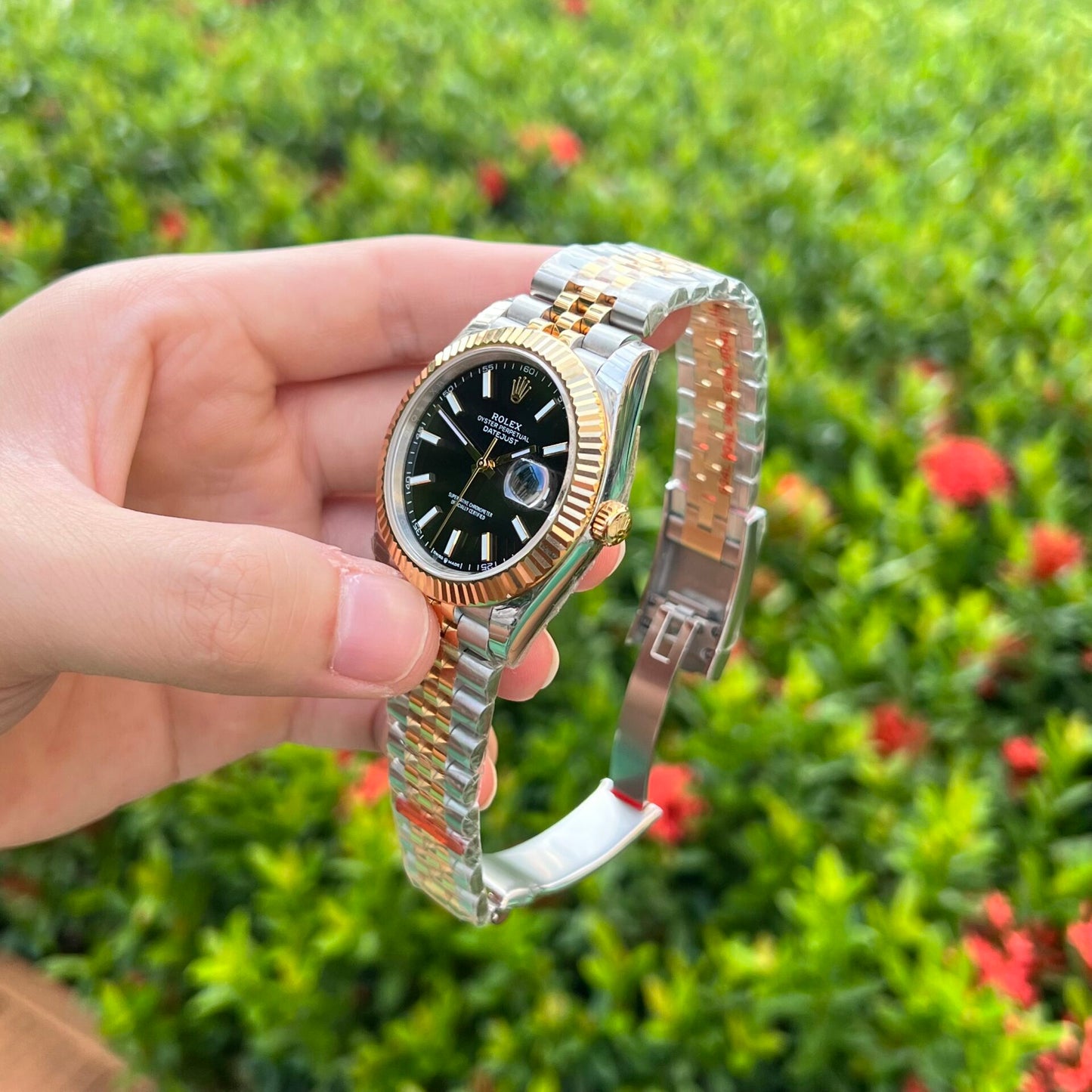 Rolex DateJust Replica 11 Watch Demi Black Dial EW Factory 41mm