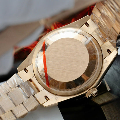 Rolex Day-Date 128235 Dial Aventurine Replica Watch Custom Gold Wrapped 36mm Clone