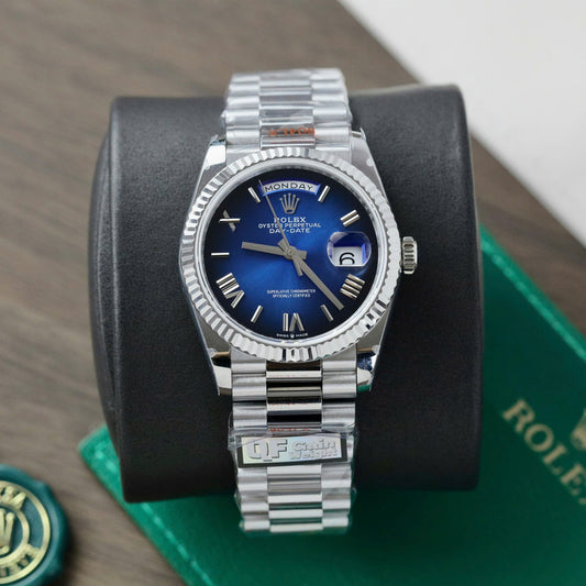 Rolex Day-Date 128236 Best Replica Watch Dial Blue QF Factory 36mm