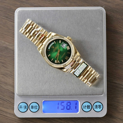 Rolex Day-Date 128238 Replica Watch Green Ombre Dial Weight QF 36mm