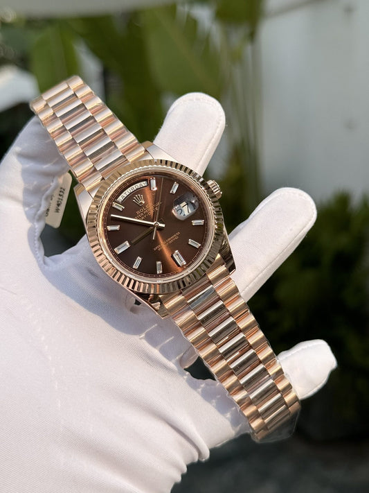Rolex Replica Watch Day-Date 228235 Gold Wrapped Chocolate Dial GM Factory 40mm