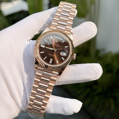 Rolex Replica Watch Day-Date 228235 Gold Wrapped Chocolate Dial GM Factory 40mm