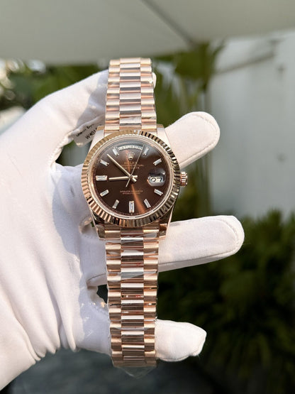 Rolex Replica Watch Day-Date 228235 Gold Wrapped Chocolate Dial GM Factory 40mm