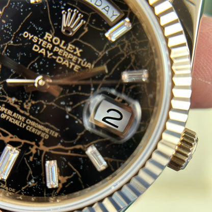 Rolex Best Replica Watch Day-Date 228235 Eisenkiesel Dial 18K Gold Wrapped GMF 40mm