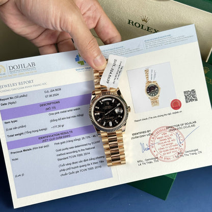 Rolex Best Replica Watch Day-Date 228235 Eisenkiesel Dial 18K Gold Wrapped GMF 40mm