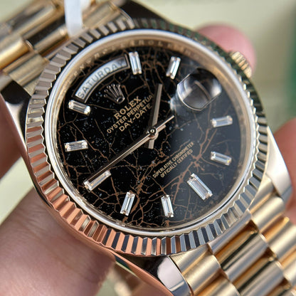 Rolex Best Replica Watch Day-Date 228235 Eisenkiesel Dial 18K Gold Wrapped GMF 40mm