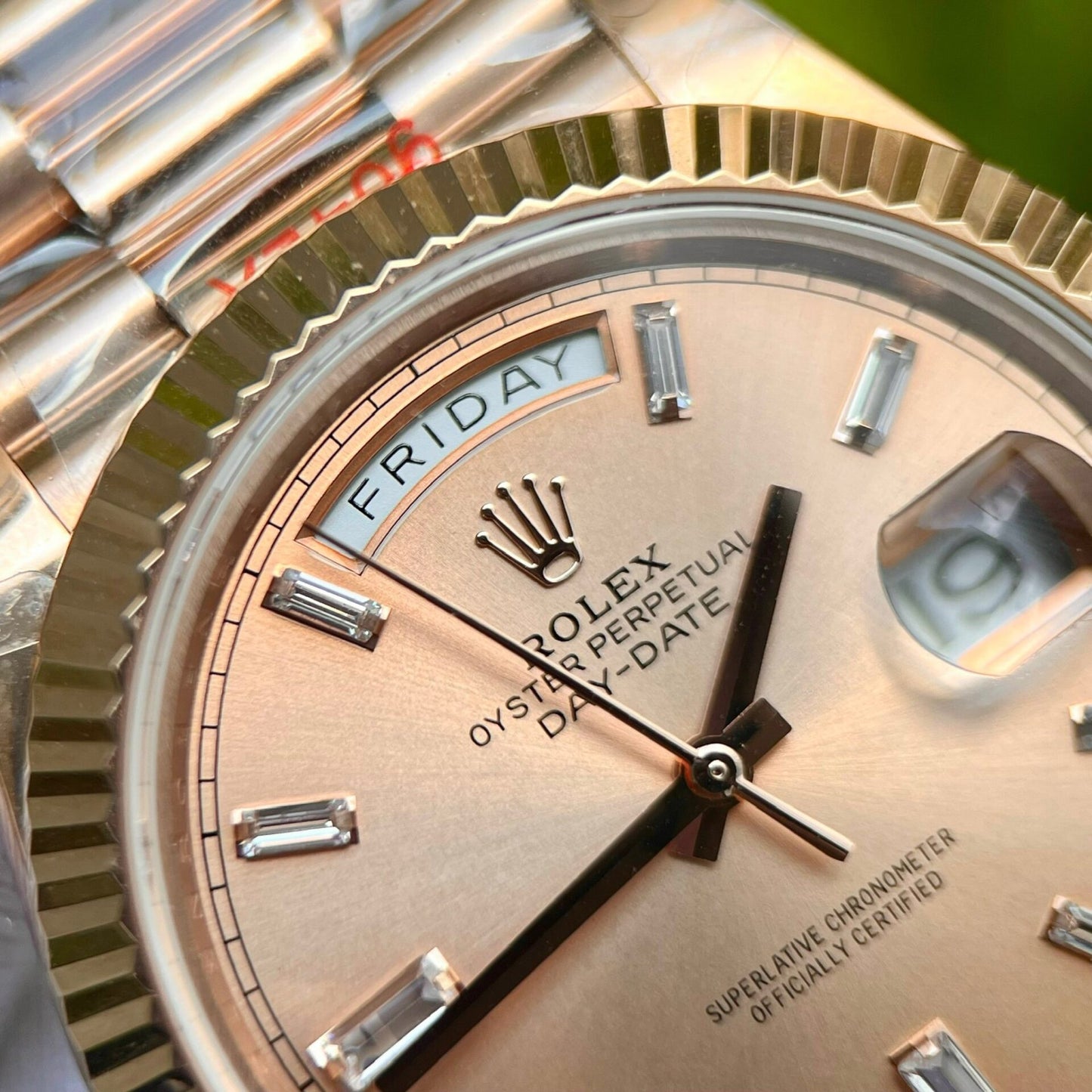Rolex Day-Date 228235 Pink Dial Stone With Number GM Factory 40mm