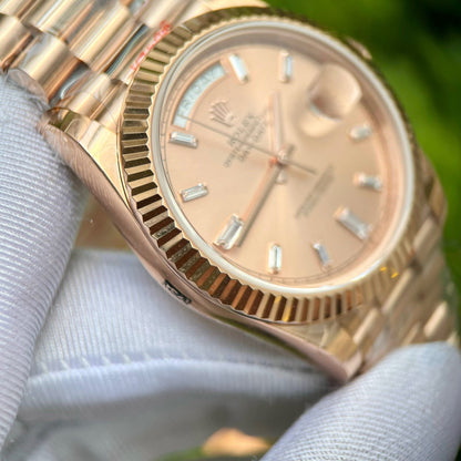 Rolex Day-Date 228235 Pink Dial Stone With Number GM Factory 40mm