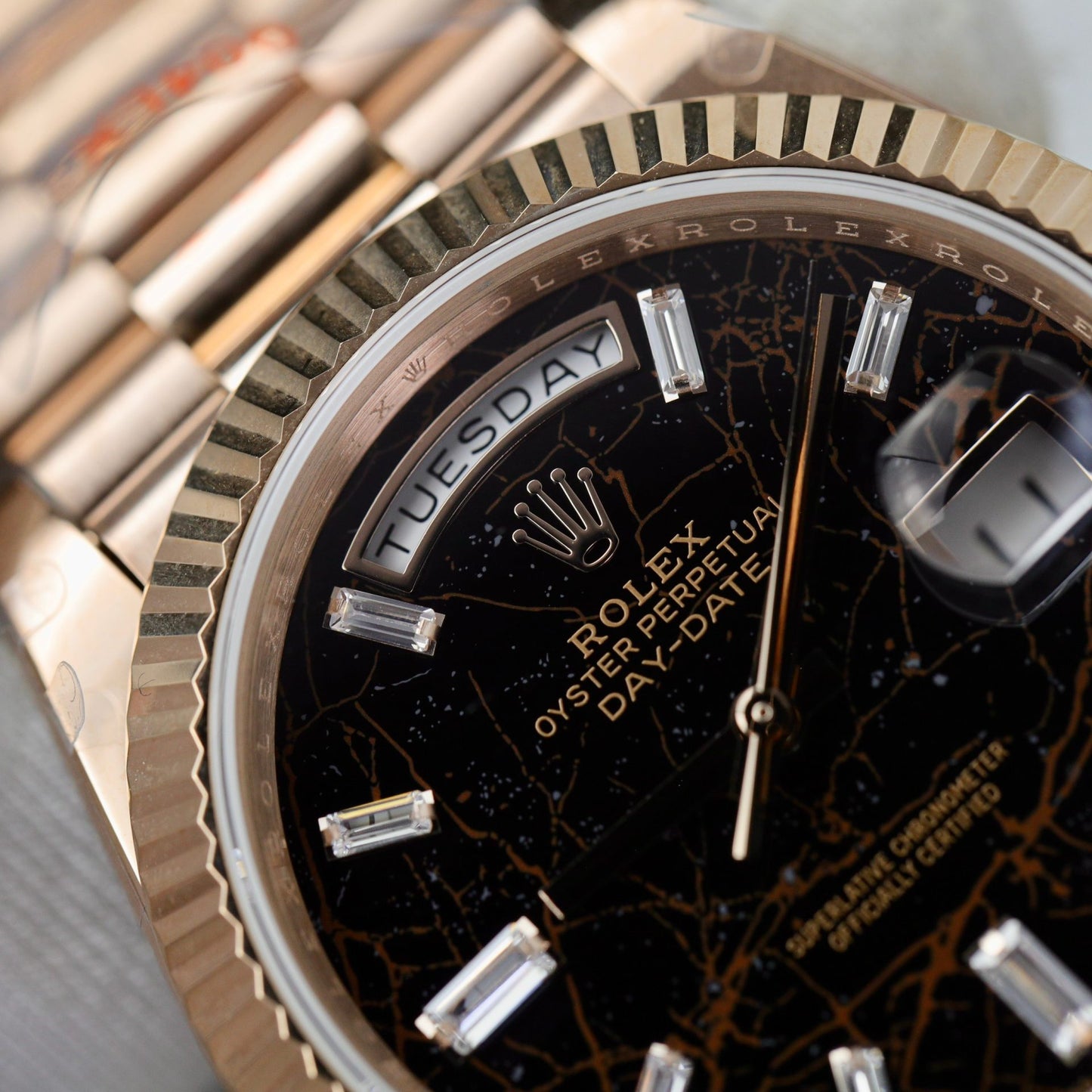 Rolex Replica Watch Day-Date 228235 Lava Dial Weight 185 Grams QF Factory 40mm