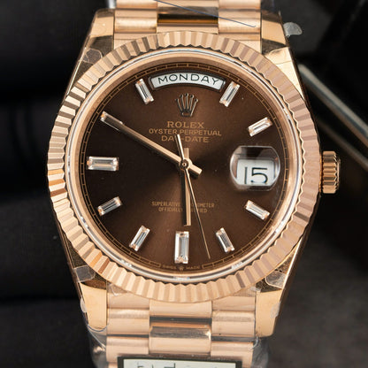 Rolex Day-Date 228235 Replica Watch Dial Chocolate Weight 185gram QF Factory 40mm