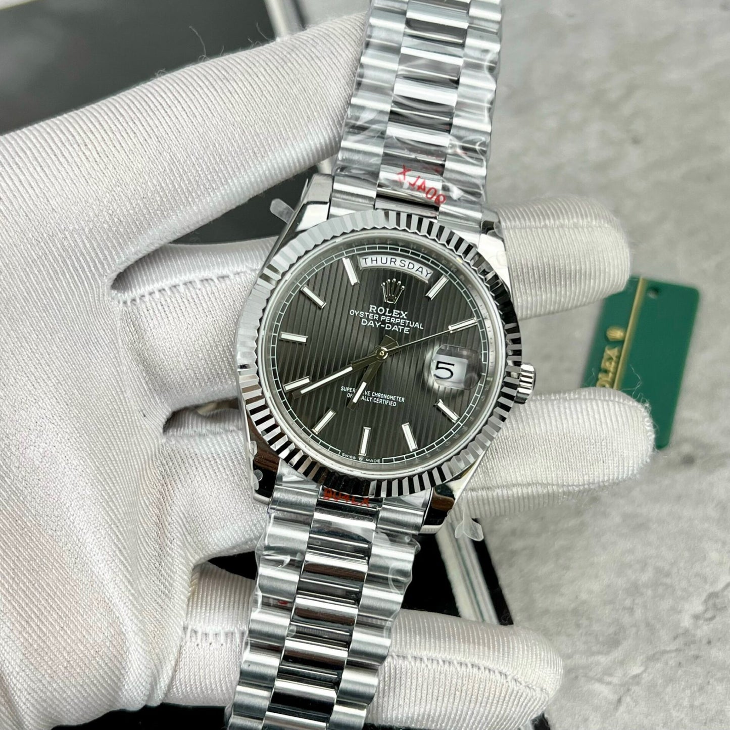 Rolex Day-Date 228236 Replica Watch Grey Dial GM Factory 40mm