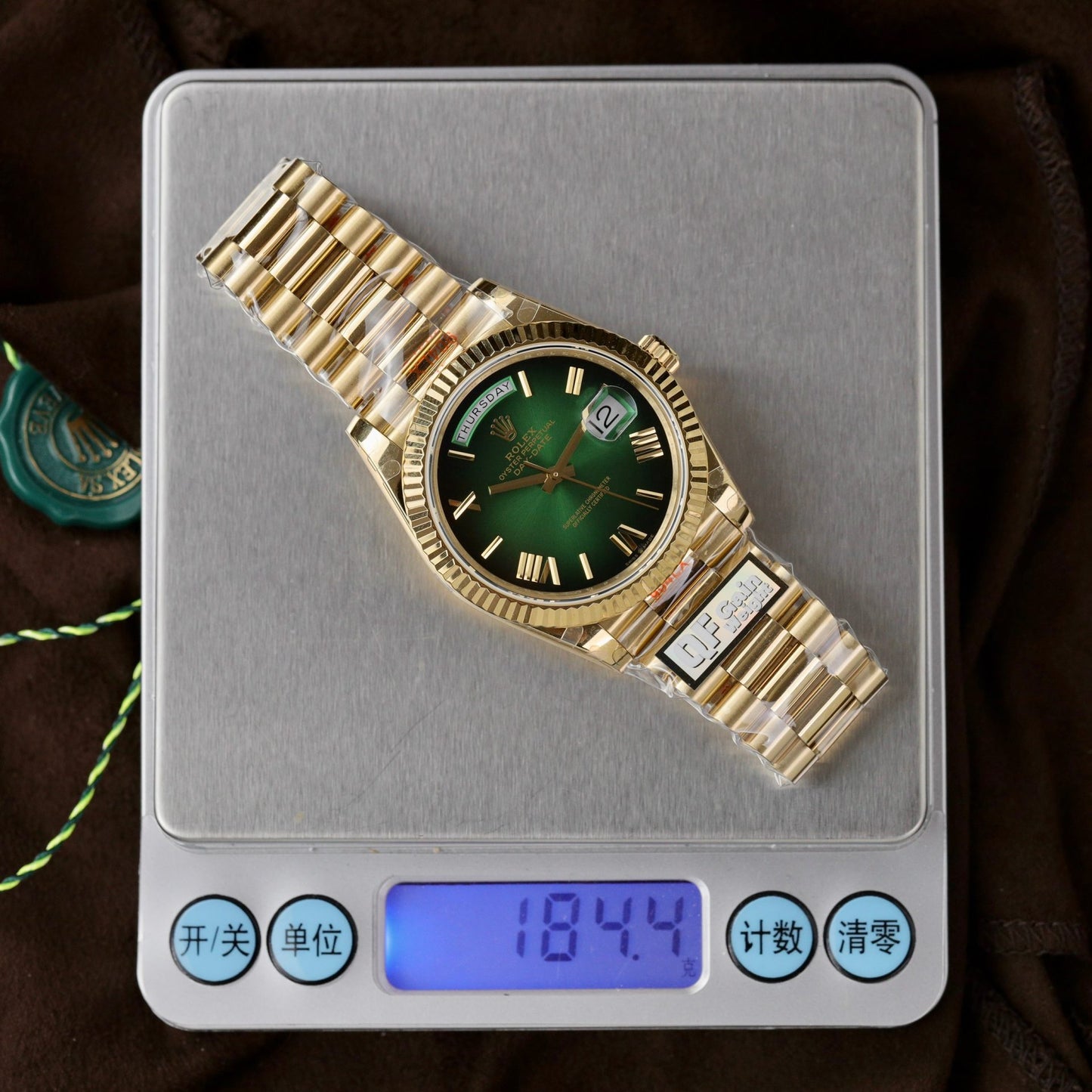 Rolex Replica Watch Day-Date 228238-0069 Green Ombre 185 Grams QF Factory 40mm