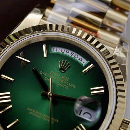 Rolex Replica Watch Day-Date 228238-0069 Green Ombre 185 Grams QF Factory 40mm