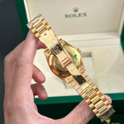 Rolex Day-Date 228238 Replica Watch Yellow Dial President Strap AR Factory 40mm
