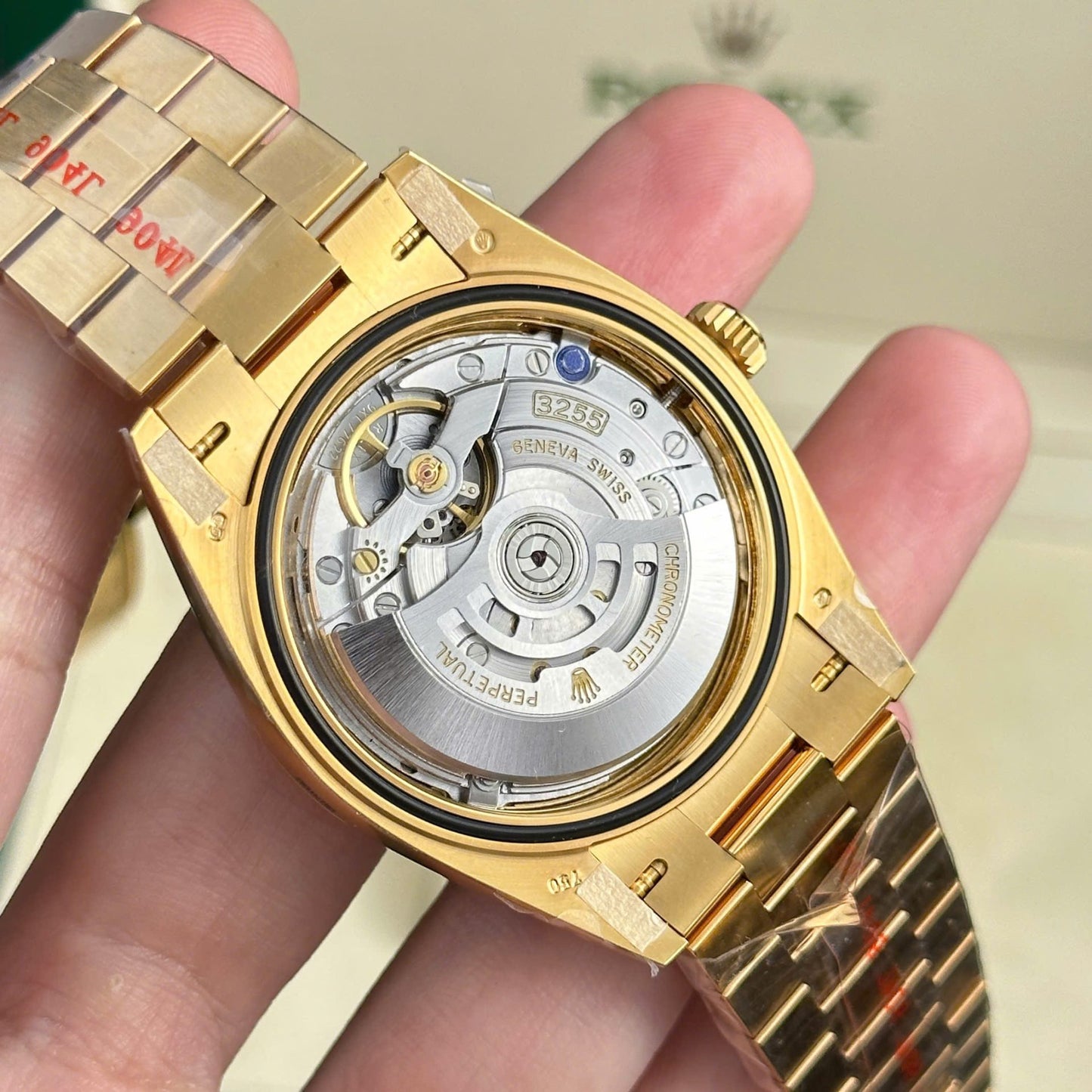 Rolex Day-Date 228238 Replica Watch Yellow Dial President Strap AR Factory 40mm