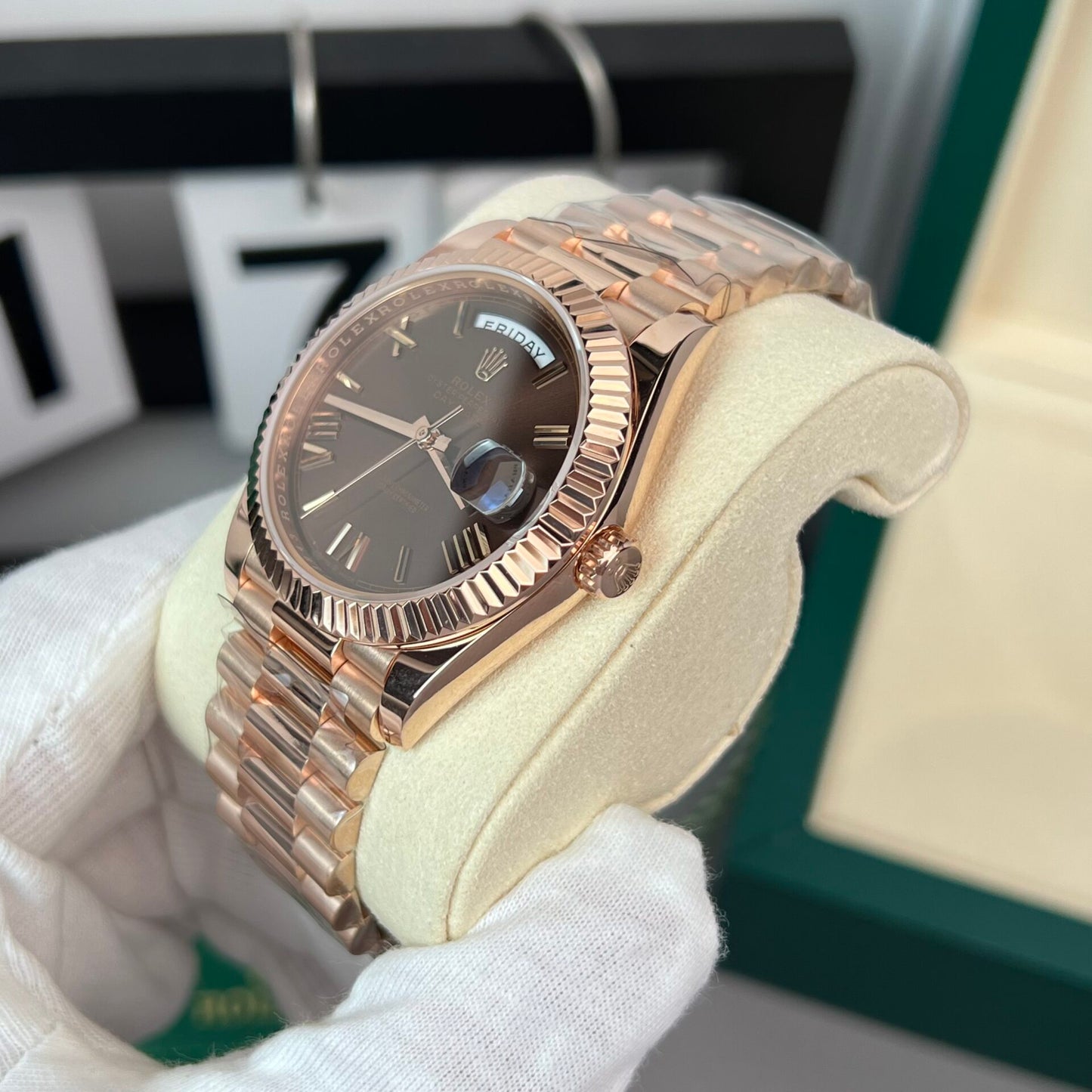 Rolex Day-Date 18K Gold Wrapped Replica Watch Chocolate Dial GM V2 40mm