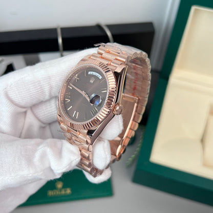 Rolex Day-Date 18K Gold Wrapped Replica Watch Chocolate Dial GM V2 40mm
