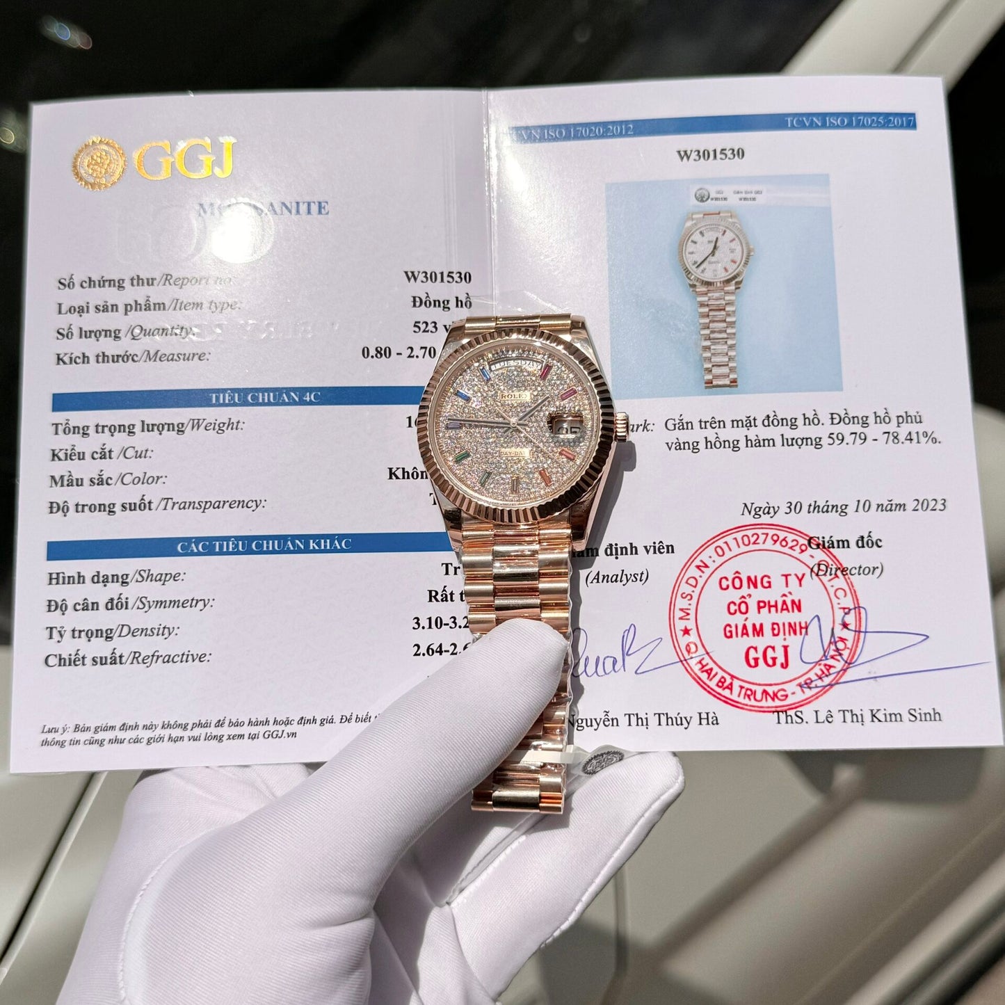 Rolex Day-Date Gold Wrapped Replica Watch With Moissanite Full DIal GM Factory V2 40mm