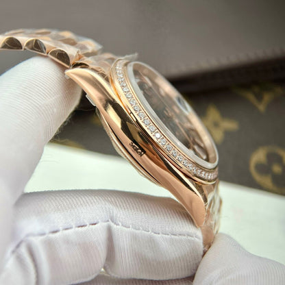 Rolex Replica Watch Day-Date Gold Wrapped Moissanite Diamonds Eisenkiesel Dial GS Factory 40mm
