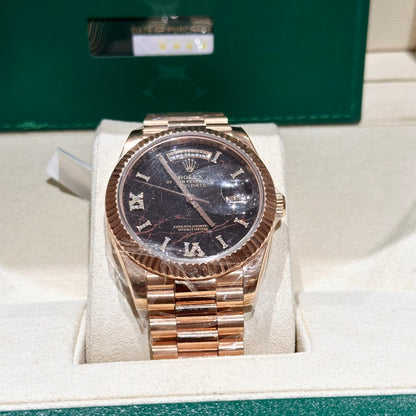 Rolex  Day-Date Rose Gold Wrapped Lava Dial 40mm Clone