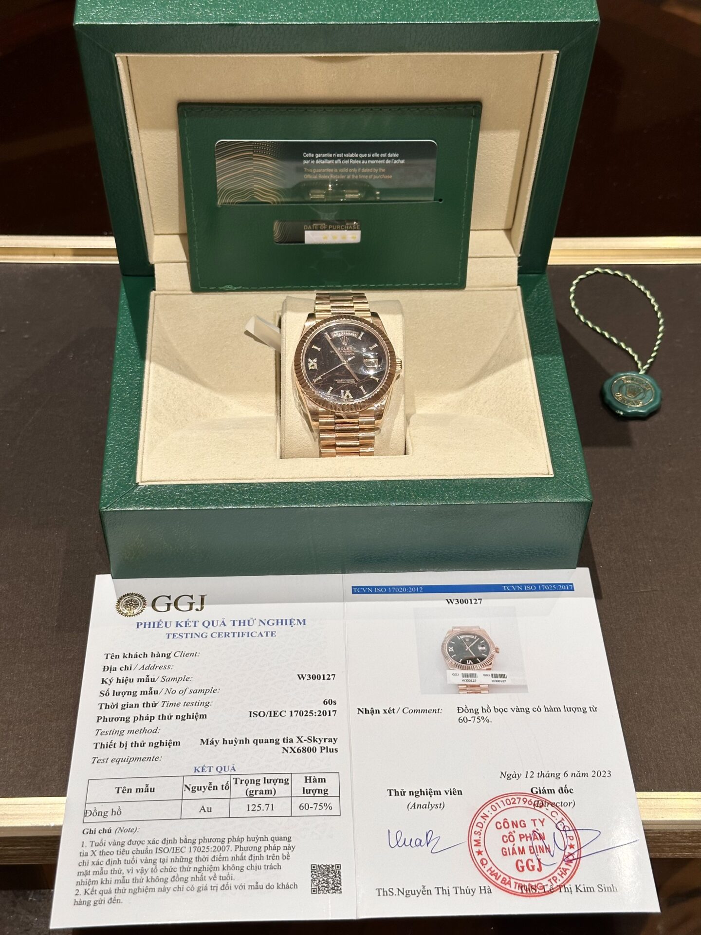 Rolex  Day-Date Rose Gold Wrapped Lava Dial 40mm Clone