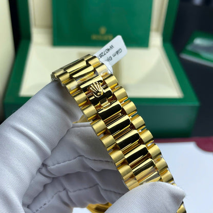 Rolex Day-Date Replica Watch Gold Wrapped + Moissanite Diamonds 40mm Clone