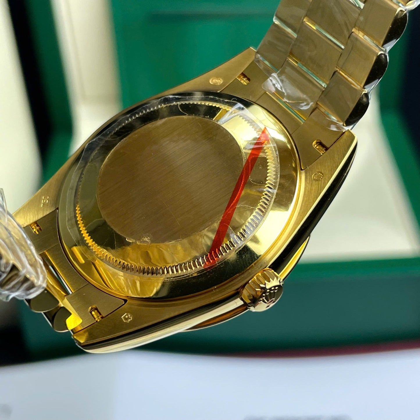 Rolex Day-Date Replica Watch Gold Wrapped + Moissanite Diamonds 40mm Clone