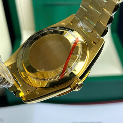 Rolex Day-Date Replica Watch Gold Wrapped + Moissanite Diamonds 40mm Clone