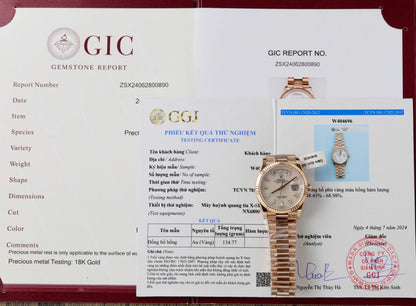 Rolex Day-Date 128235 Replica Watch Dial Diamonds Moissanite 36mm  Clone