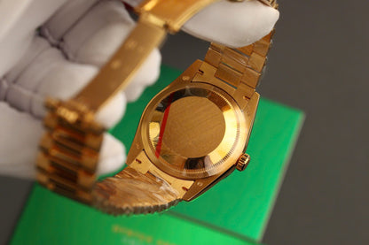 Rolex Day-Date Replica Watch Dial Mother Of Pearl Custom Gold Wrapped 36mm Clone