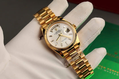 Rolex Day-Date Replica Watch Dial Mother Of Pearl Custom Gold Wrapped 36mm Clone